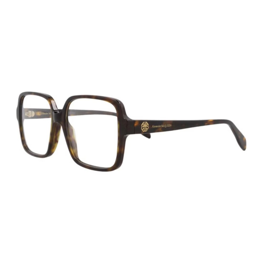 NEW AM0286O 002 ALEXANDER MCQUEEN EYEGLASSES HAVANA BROWN SQUARE WOMEN EYEWEAR